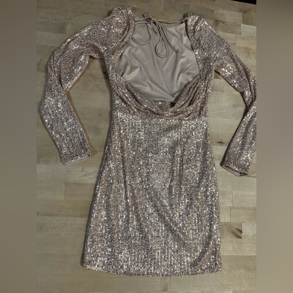 NWT Hello Molly Blind Your Eyes Dress in gold - Picture 7 of 13